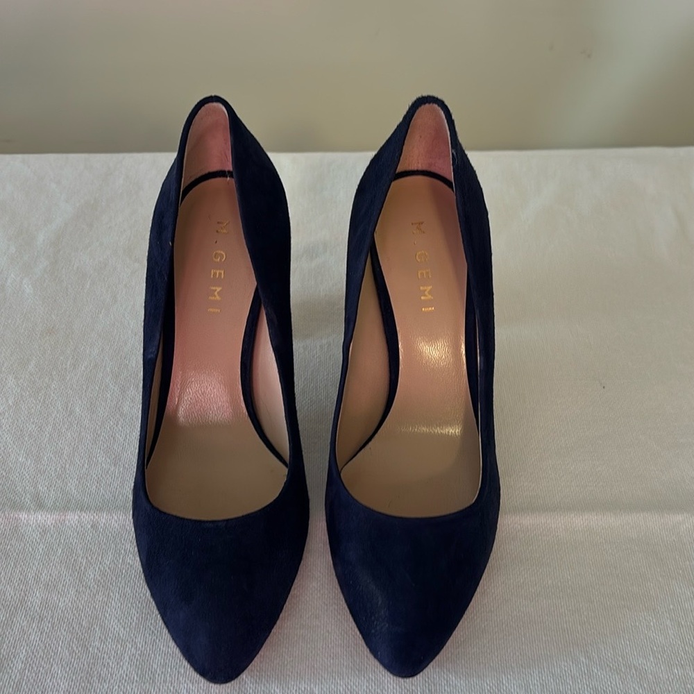 M.Gemi blue suede blue shoes. Worn a bit around the house. Like new.